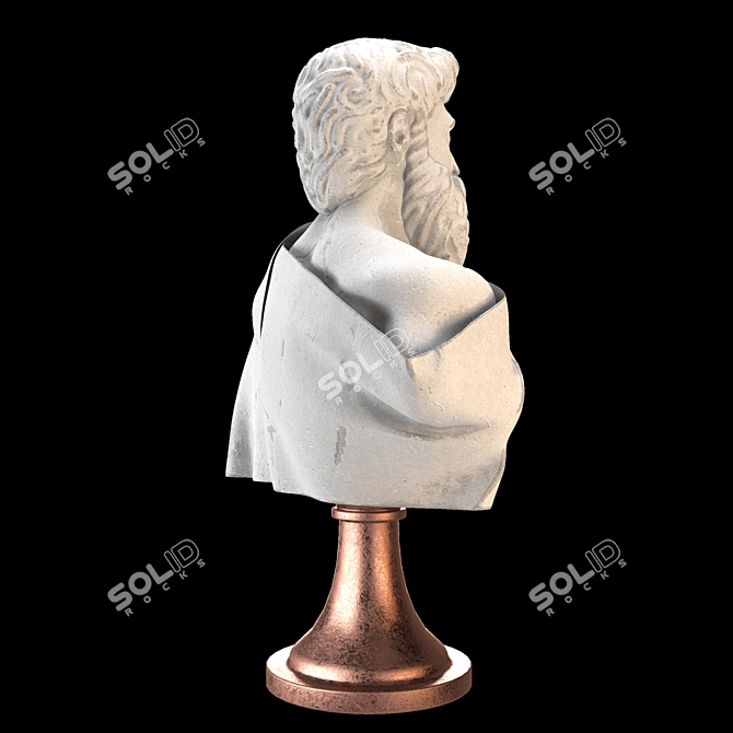 Elegant Roman Bust Sculpture 3D model image 10