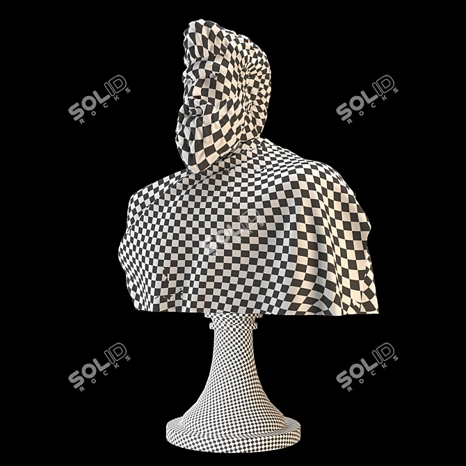 Elegant Roman Bust Sculpture 3D model image 11