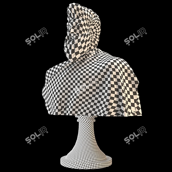 Elegant Roman Bust Sculpture 3D model image 12