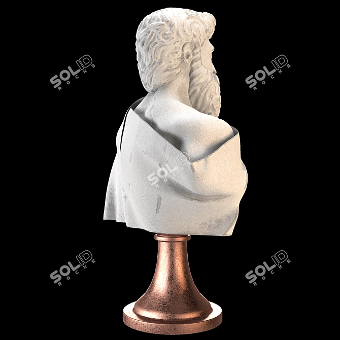 Elegant Roman Bust Sculpture 3D model image 19