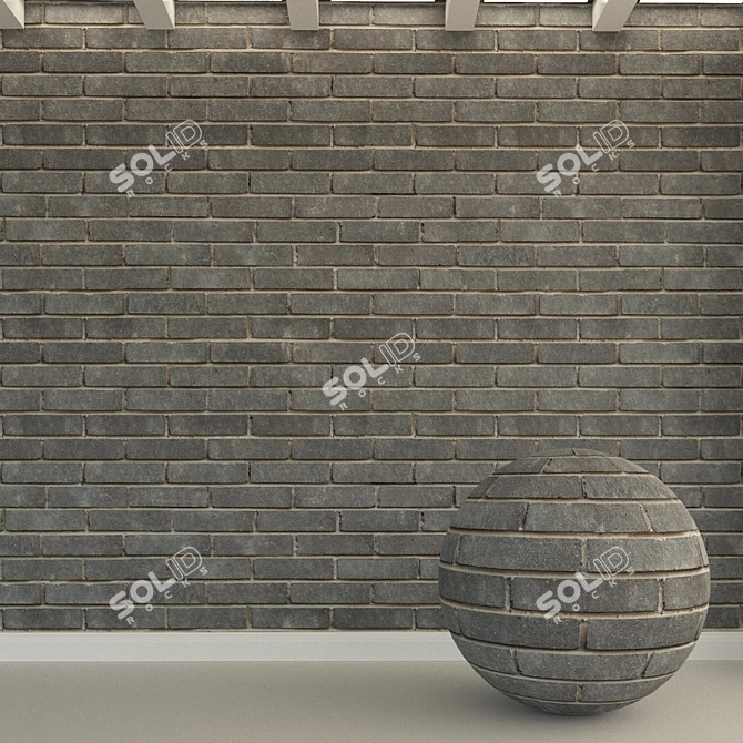 Vintage Red Brick Wall 3D model image 1