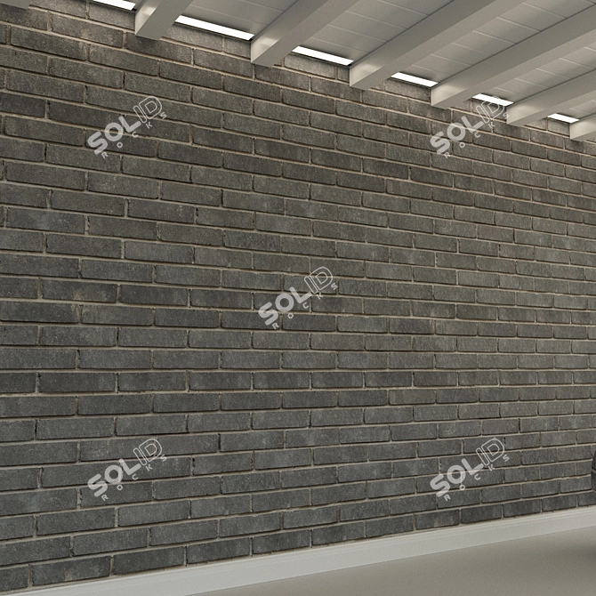 Vintage Red Brick Wall 3D model image 2