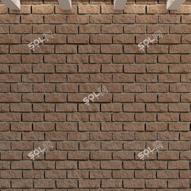Aged Brick Wall Tile - Vintage Loft Retro 3D model image 3