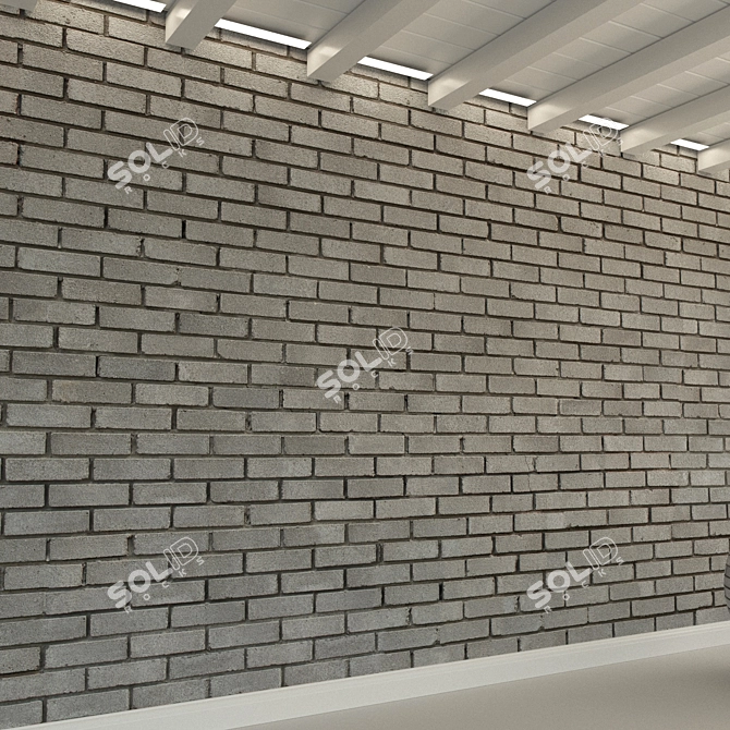 Vintage Brick Wall Texture 3D model image 2