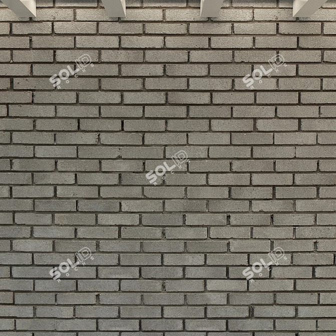 Vintage Brick Wall Texture 3D model image 3