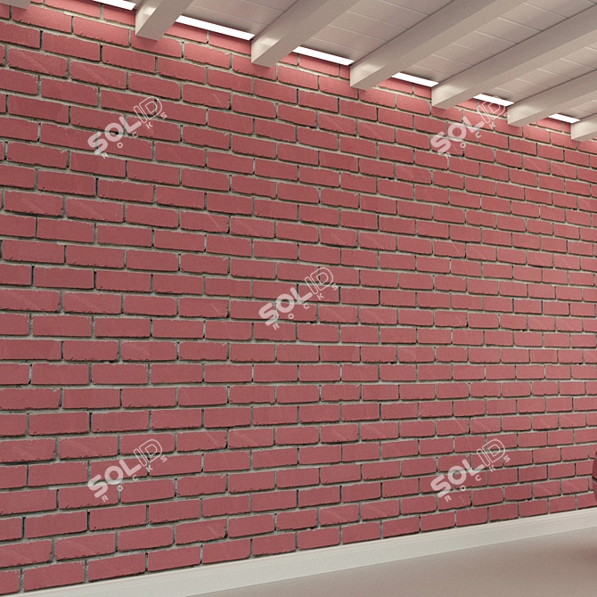 Old Brick Wall Texture 3D model image 2