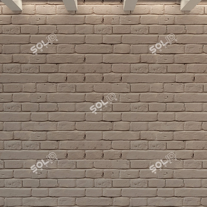 Vintage Brick Wall Texture 3D model image 3