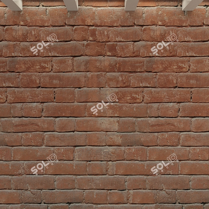 Vintage Brick Wall Tiles - Old-Historic Style 3D model image 2