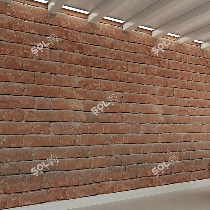 Vintage Brick Wall Tiles - Old-Historic Style 3D model image 3