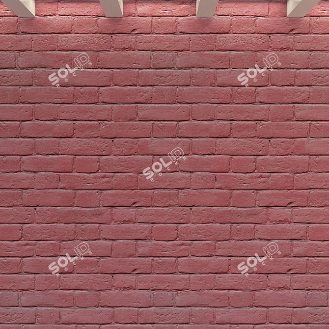 Vintage Brick Wall 3D model image 2