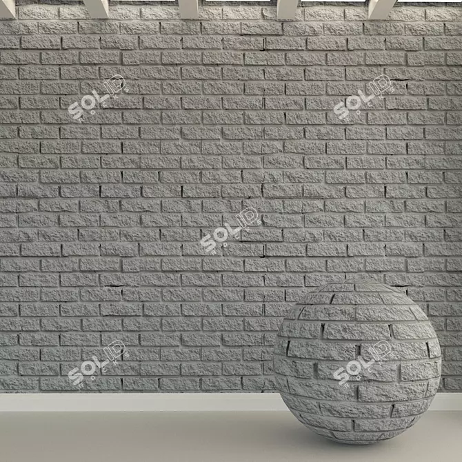 Vintage Red Brick Wall 3D model image 1