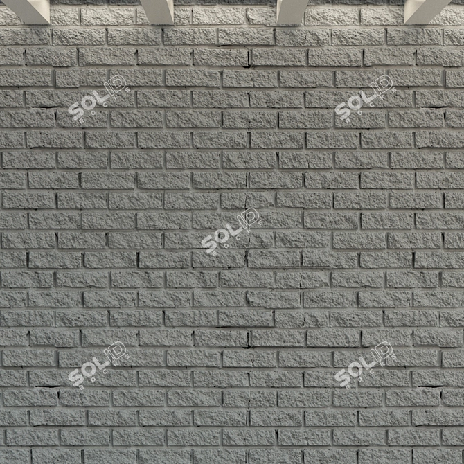 Vintage Red Brick Wall 3D model image 2