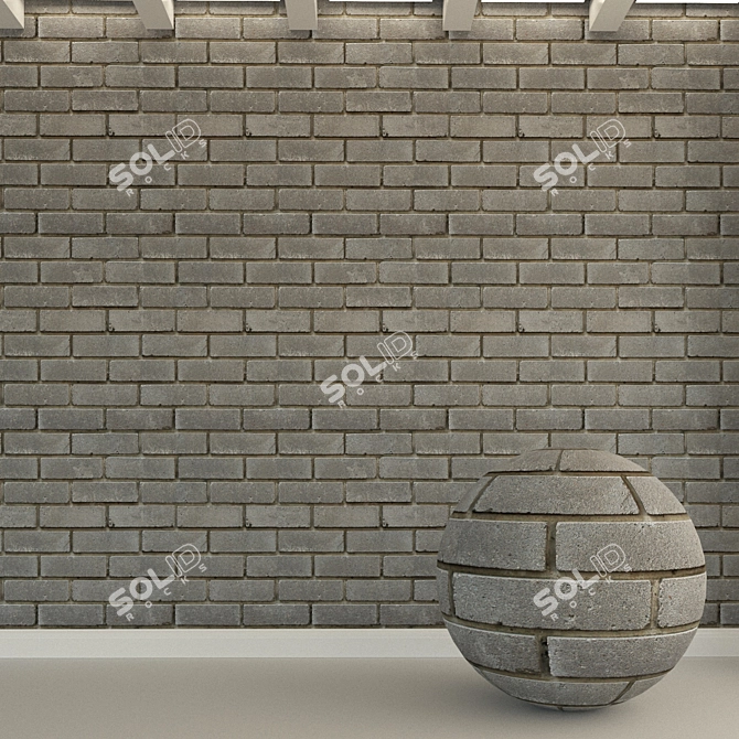 Vintage Brick Wall Material 3D model image 1