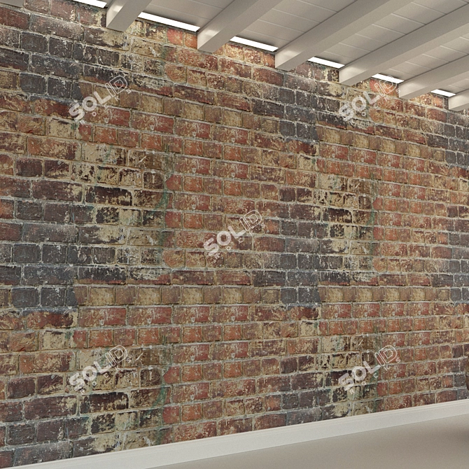  Authentic Vintage Brick Wall 3D model image 3