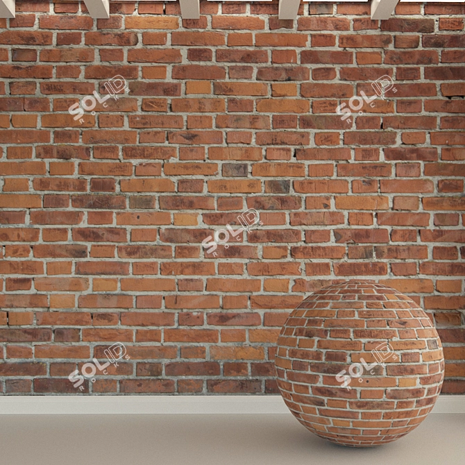 Title: Antique Brick Wall for Loft Retro Designs 3D model image 1