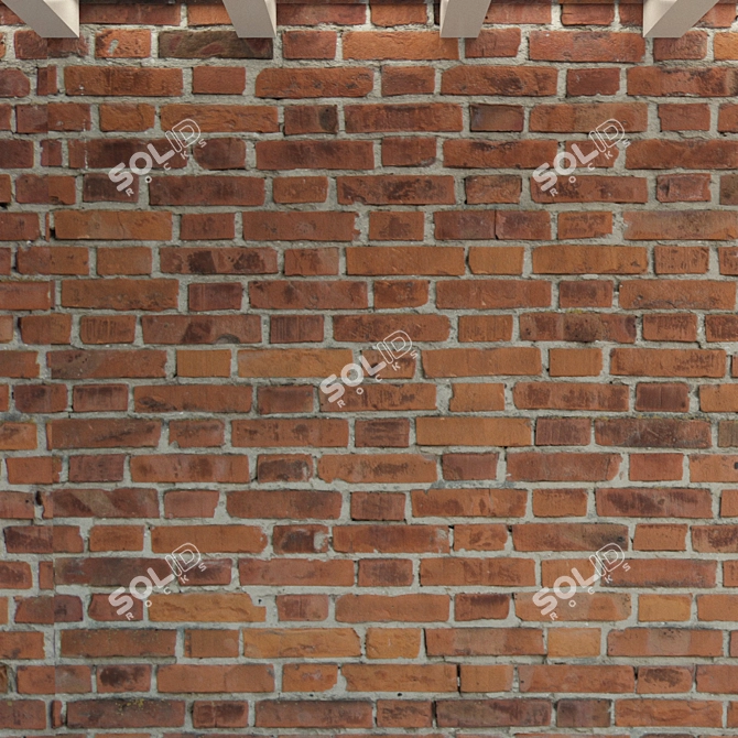Title: Antique Brick Wall for Loft Retro Designs 3D model image 2