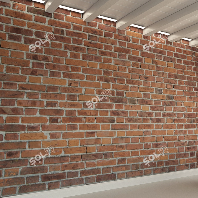 Title: Antique Brick Wall for Loft Retro Designs 3D model image 3