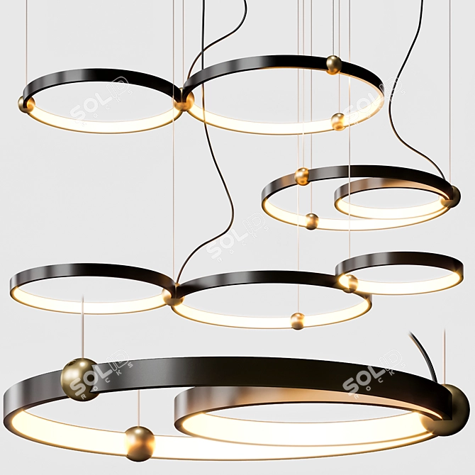 Sleek PLANETARY Pendant Light 3D model image 1