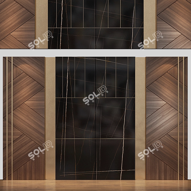 Sleek Wall Panel 50 3D model image 1