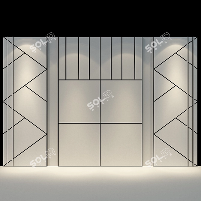 Sleek Wall Panel 50 3D model image 2