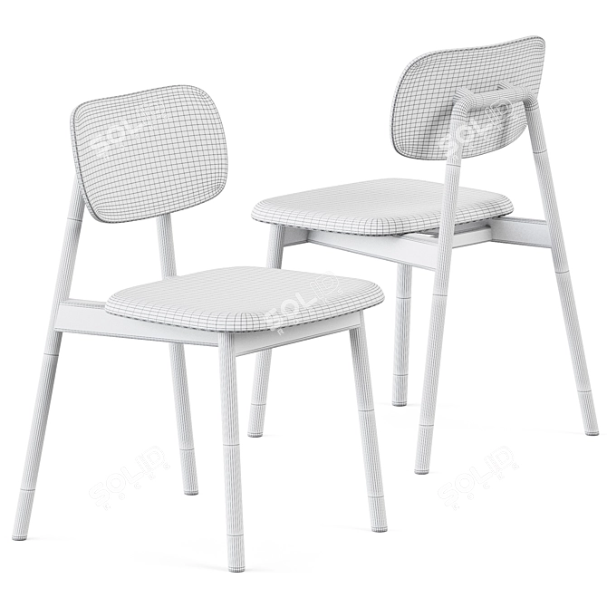 Elegant Wooden Klara Chair 3D model image 1
