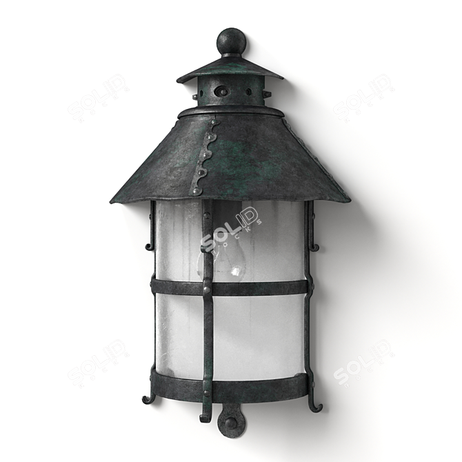 Gothic Iron Street Lamp 3D model image 2