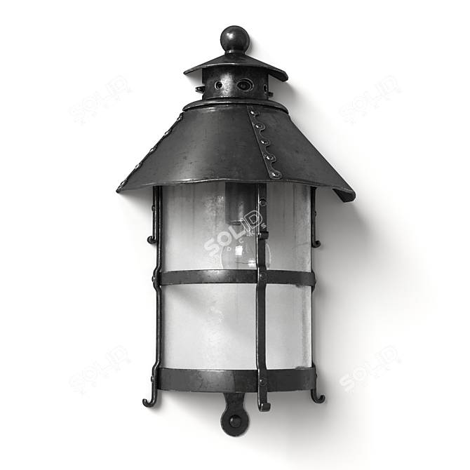 Gothic Iron Street Lamp 3D model image 3