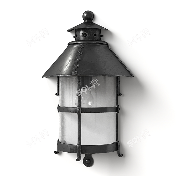 Gothic Iron Street Lamp 3D model image 4