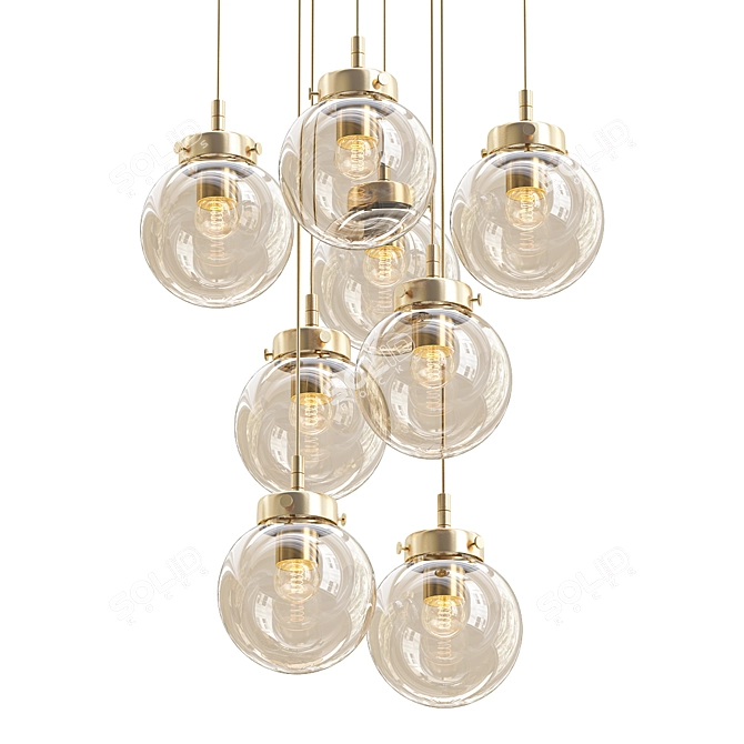 Elegant Varieta Pendant Chandelier 3D model image 1