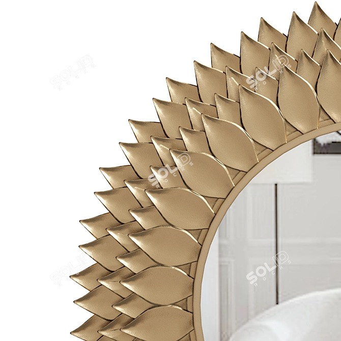 Petal Gold Mirror: Elegant Wall Decor 3D model image 6