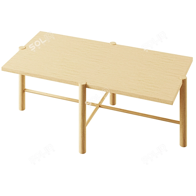 Modern Jo Wood Coffee Table: Sleek Rectangular Design 3D model image 2