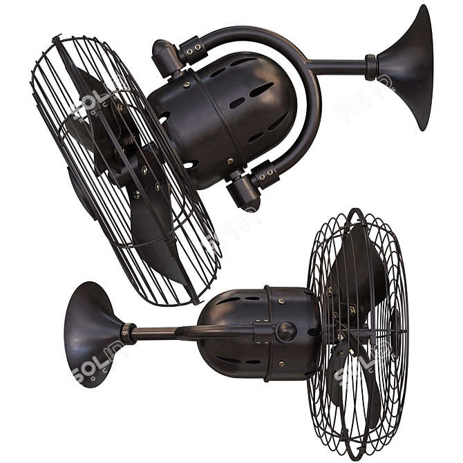 Outdoor Wall Fan with Wall Control 3D model image 2