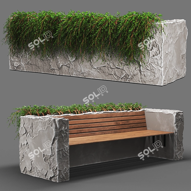 Russian-inspired Bench with a Twist 3D model image 1