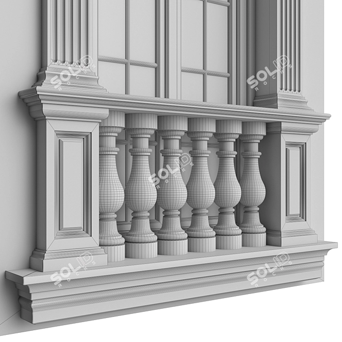 Classic Iron Balconies 3D model image 11