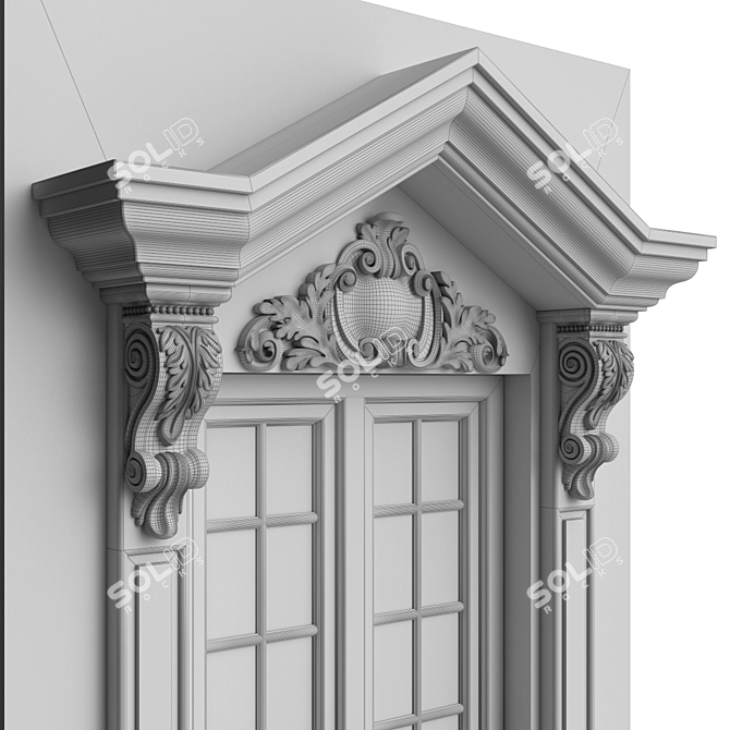 Elegant Iron Balconies 3D model image 6