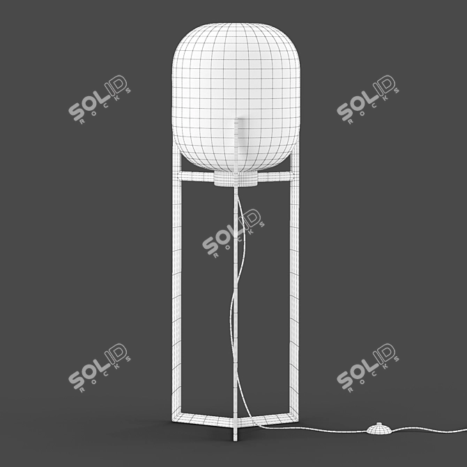 Sleek Steel Sasha Floor Lamp 3D model image 4