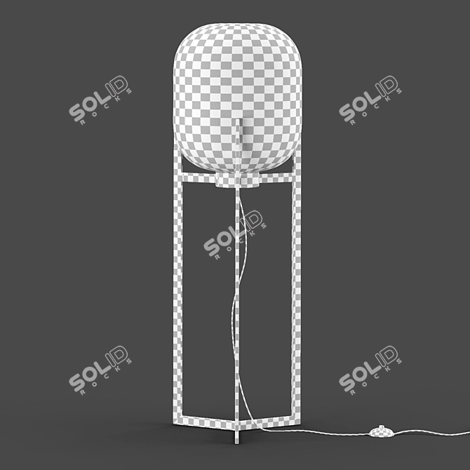 Sleek Steel Sasha Floor Lamp 3D model image 5