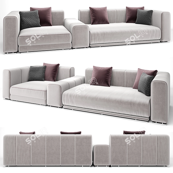 Mnoxet Design Sofa 004: High Quality and Stylish 3D model image 4