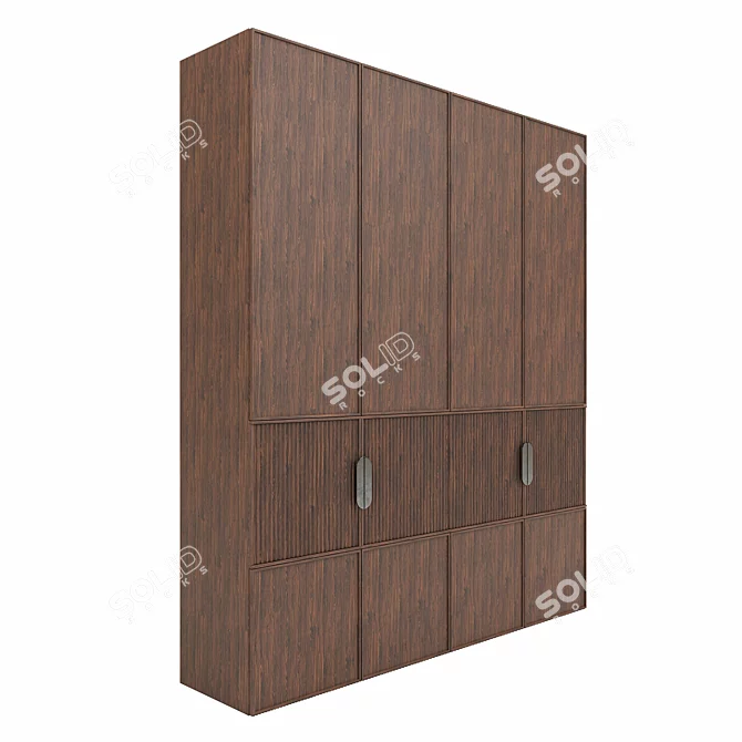 Sleek Modern Wardrobe in 180cm - Premium Design 3D model image 2