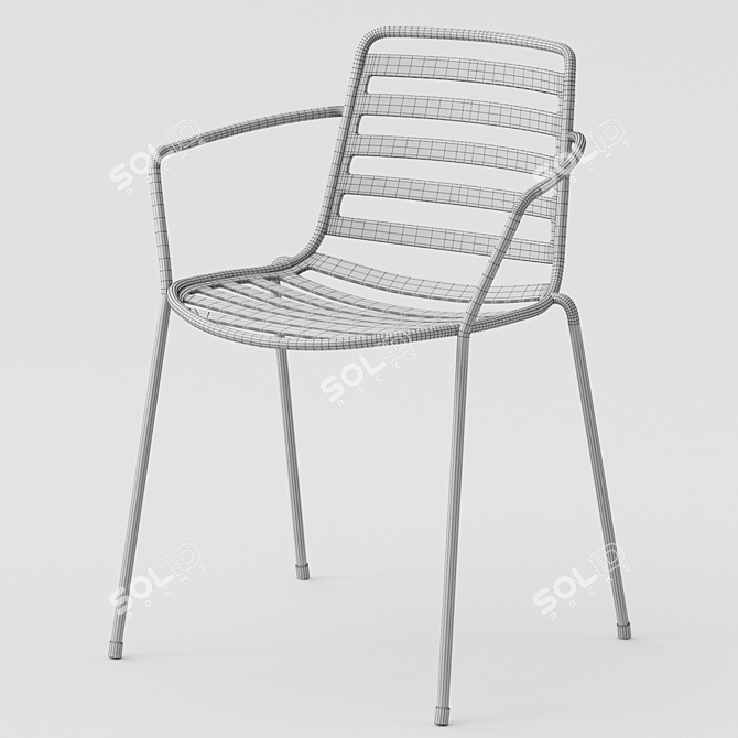 Compact and Stylish Enea Street Armchair 3D model image 5