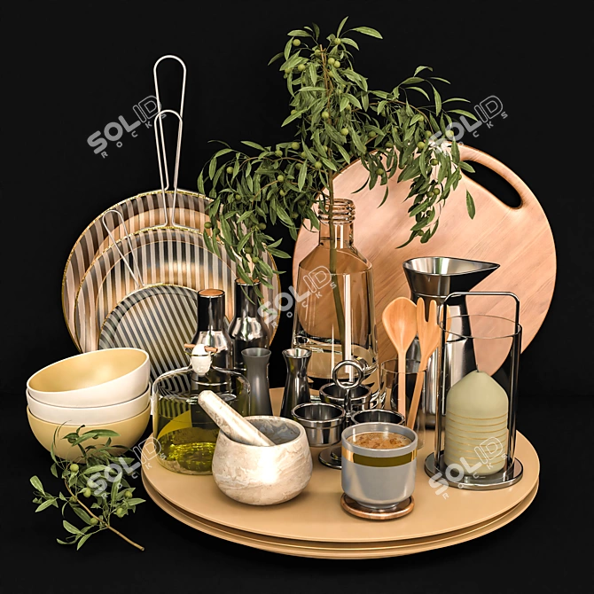 Elegant Decorative Kitchen - Vol. 03 3D model image 1