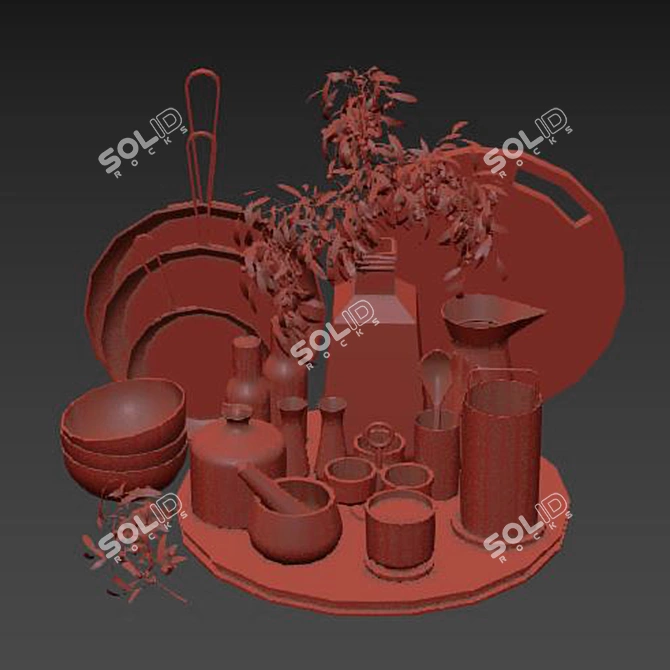 Elegant Decorative Kitchen - Vol. 03 3D model image 4