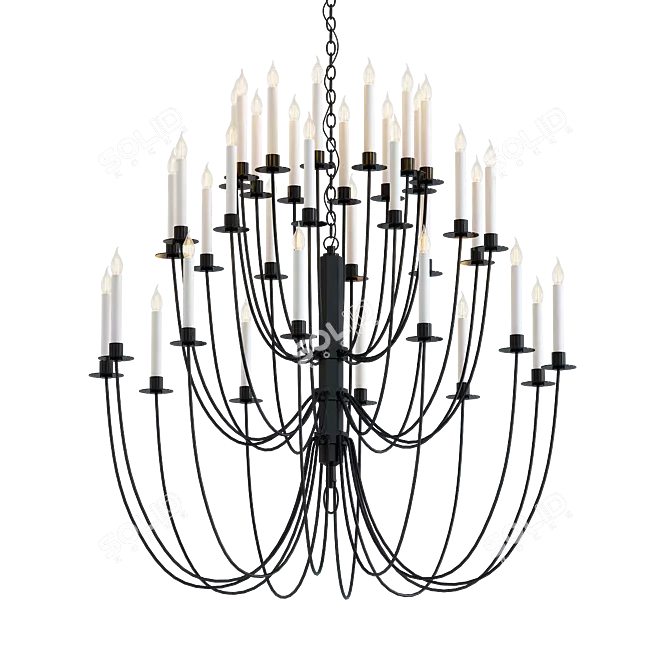 Elegant Erika Three-Tier Chandelier 3D model image 1