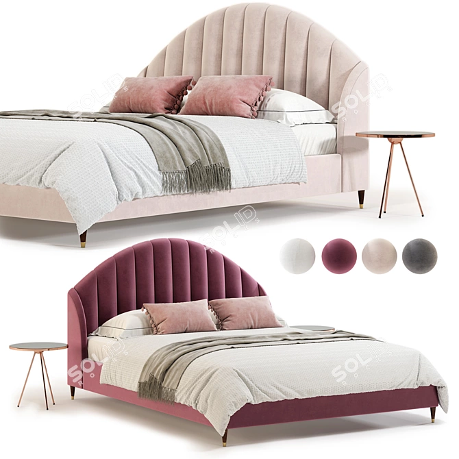 Stylish Stella Bed: Quality Unwrap & Non-Collapsed Turbosmooth 3D model image 1