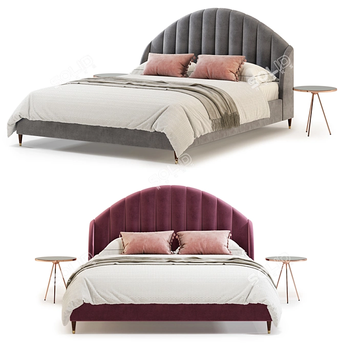Stylish Stella Bed: Quality Unwrap & Non-Collapsed Turbosmooth 3D model image 2
