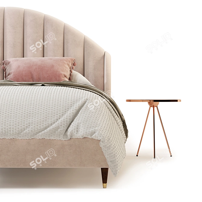 Stylish Stella Bed: Quality Unwrap & Non-Collapsed Turbosmooth 3D model image 3