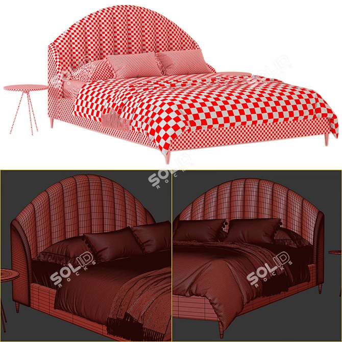 Stylish Stella Bed: Quality Unwrap & Non-Collapsed Turbosmooth 3D model image 5