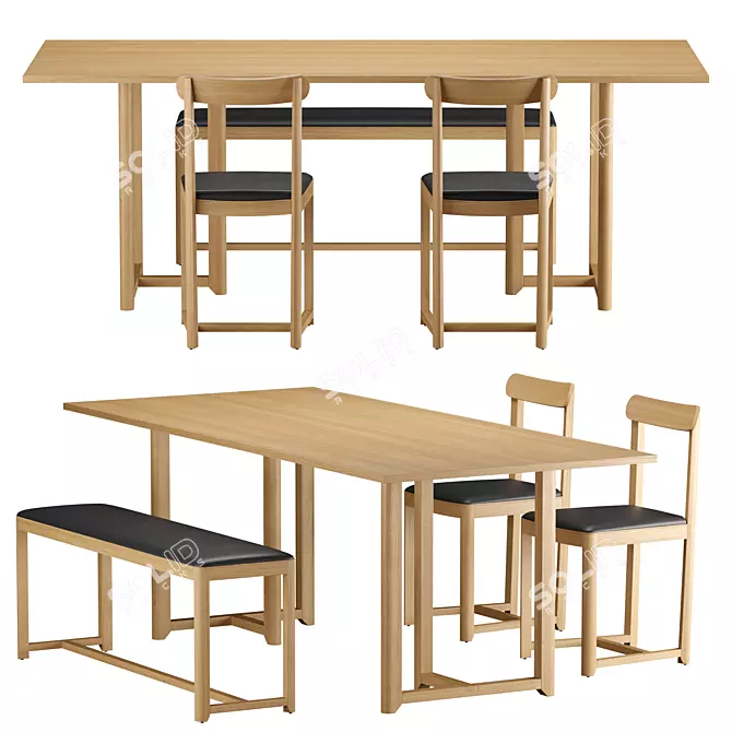 Seleri Chair: Sleek and Compact

Seleri Bench: Stylish and Space-Saving

Seleri Table: 3D model image 1