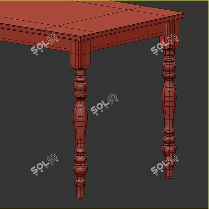 Scandinavian Oak Dining Set 3D model image 7