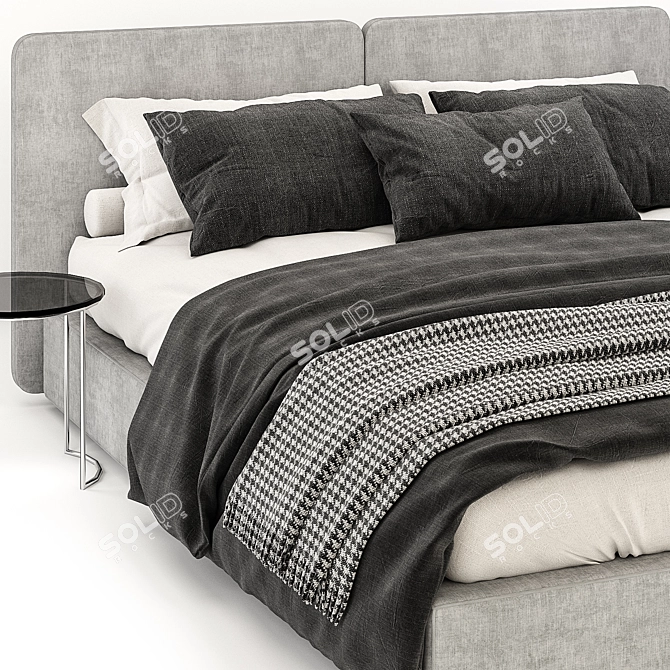 Modern Light Gray Tatlin Bed 3D model image 2